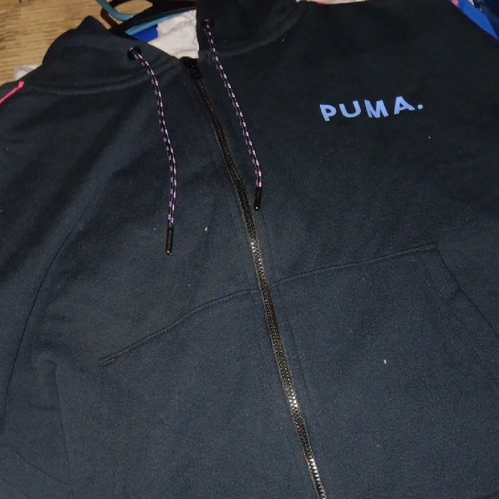Puma Black Jacket with Blue Accents